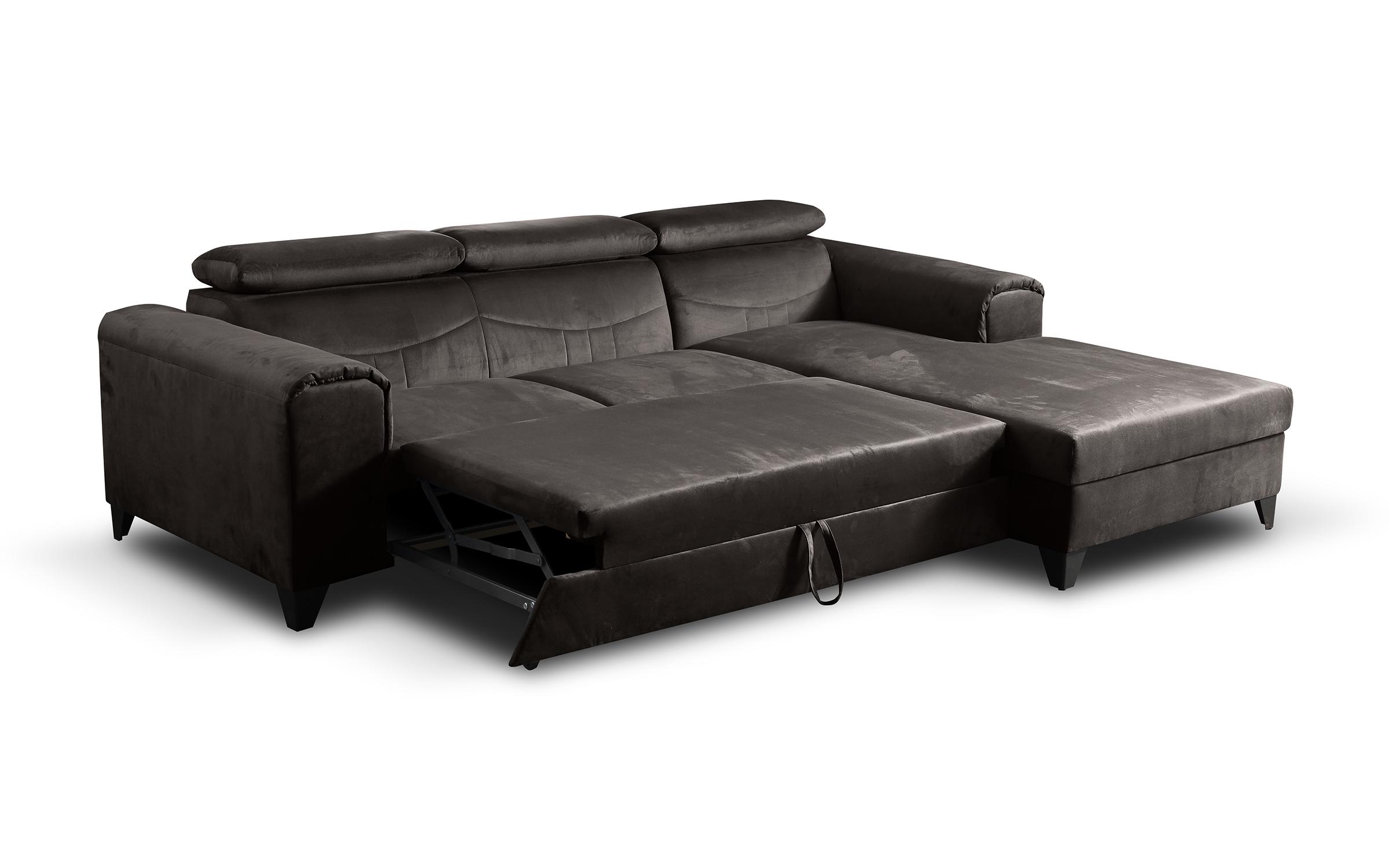 Γωνιακός καναπές Metron, σκούρο καφέ  3